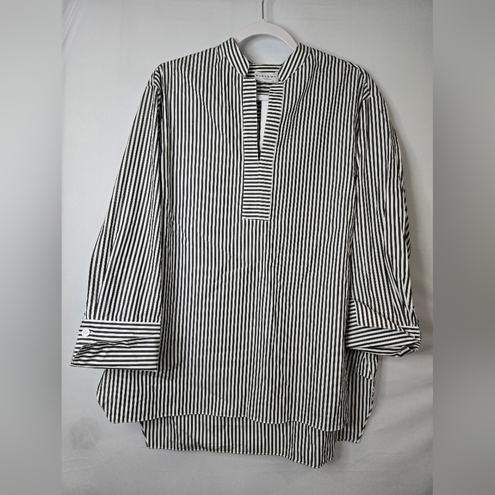 Harshman NWT Black White Stripe Iris Blouse Size XL